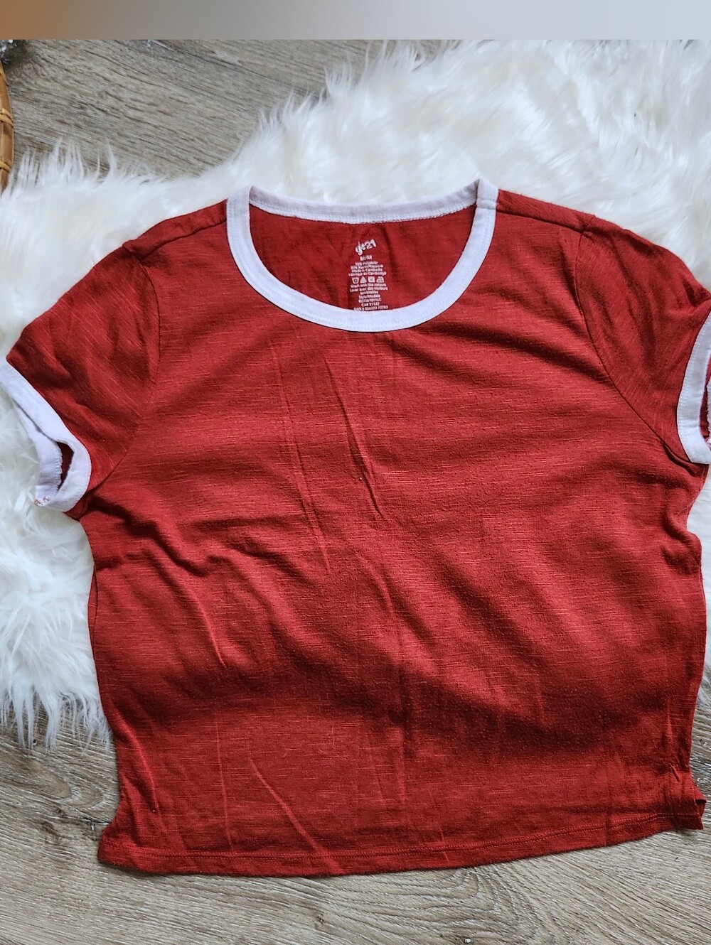 Red Ringer Tee with White Trim